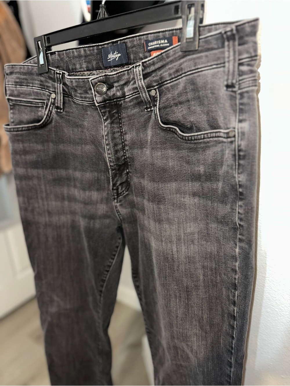34 Heritage Charisma Comfort.Rise.Classic Men's Gray Jeans 38/34